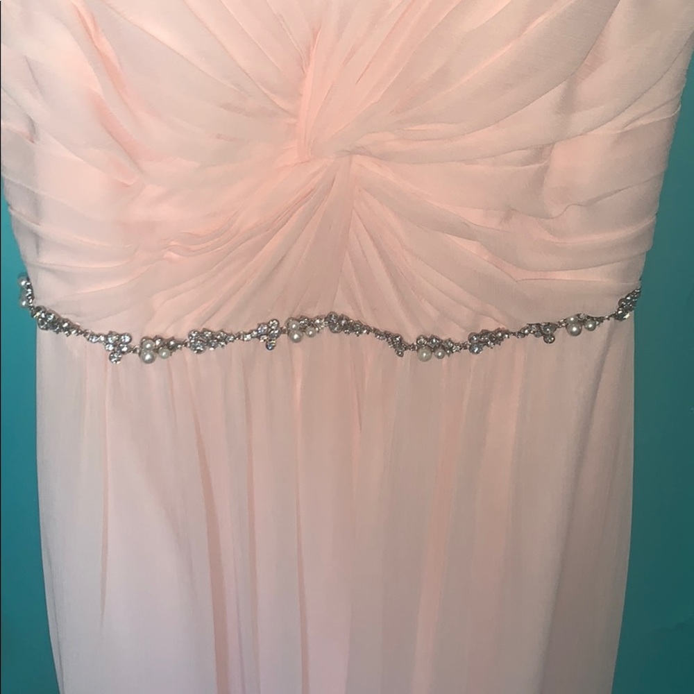 Light pink Dress with pearl & rhinestone